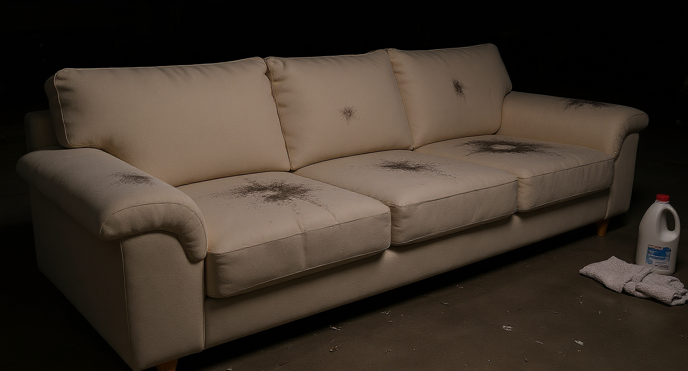 Avant - Fauteuil lounge belge – modèle large - Projet de nettoyage à Kinshasa